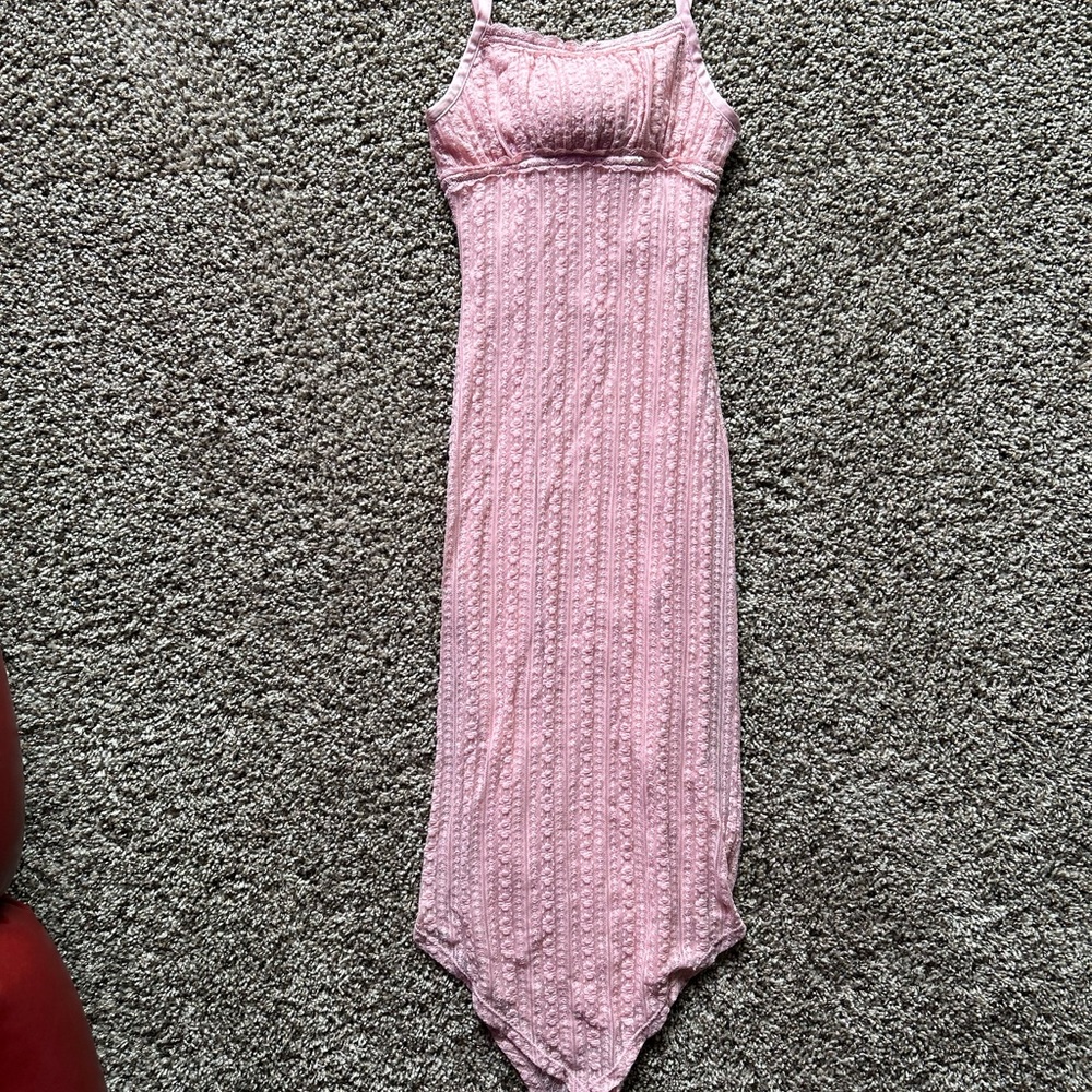 No Boundaries Pink Asymmetrical Maxi Dress